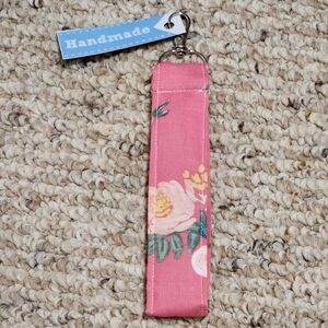 Handmade Pink Flowers Key Fob